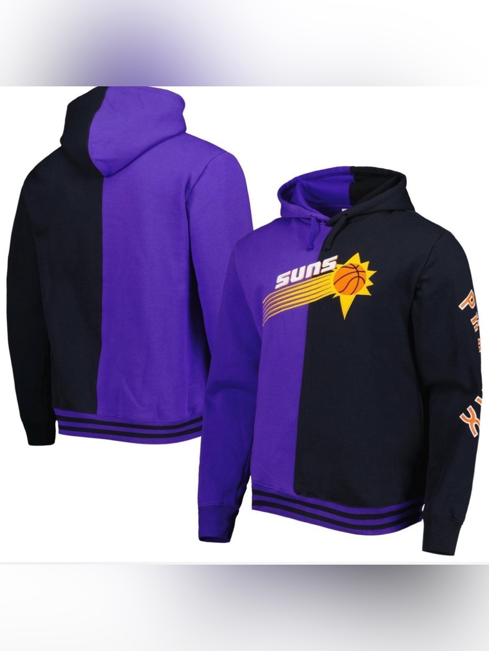 Phoenix Suns Mitchell & Ness Hardwood Classics Split Pullover Hoodie Size 4XLB